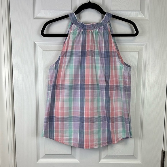J. Crew plaid bow back halter top sz xs - Picture 4 of 9